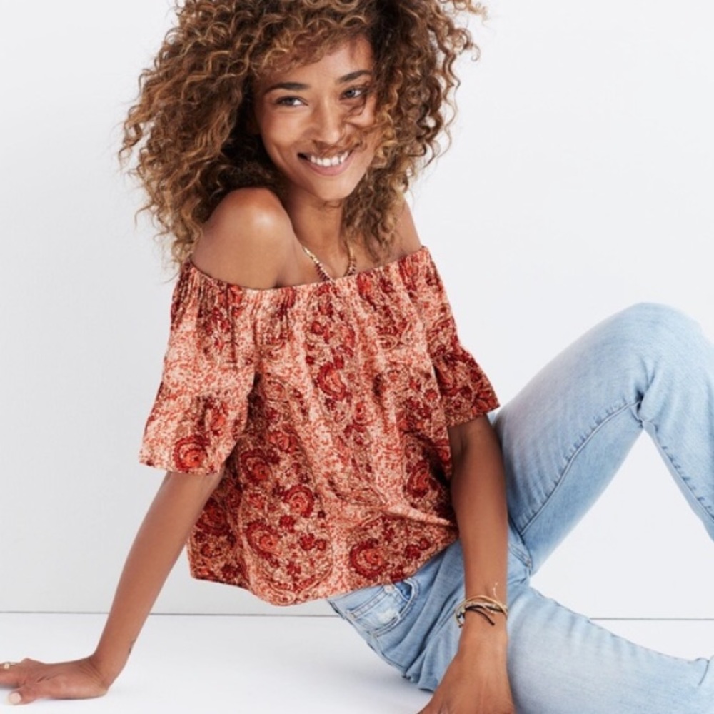 Madewell Silk Off-the-shoulder Top